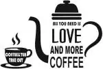 Lanstick Vinyl Multicolor Coffee Love Image And Quotes Self Adhesive Wall Sticker24 inch