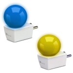 SYSKA Avastar NLP 0.5W B22 Base Plug & Play LED Bulb for Night Lamp,Hall,Blacony,Decoration (Pack of 2) (Blue & Yellow Color)