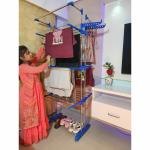 SUNDEX Blue Steel Floor Cloth Dryer Stand Premium Quality JUMBO Made In India