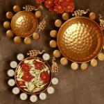True Decor Uruli Bowl Brass Decorative Items for Living Room Pooja Room Decoration Items Set of 3 (10, 12 & 14 Inches)