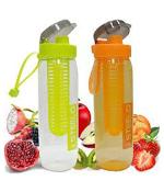 Steelo Multicolor Fruit Infuser Water Bottle, 750 Ml (Set Of 2)