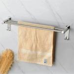 GLOXY Stainless Steel Heavy Double Layer Towel Rod/Towel Rack for Bathroom/Towel Bar/Hanger/Stand/Bathroom Accessories SS202