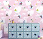 OREN EMPOWER Multicolor PVC Vinyl Cartoon Character Doraemon Waterproof Wallpaper 45x330 cm