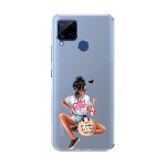 Emble Designer Clear Tranperant Silicone Case For Realme C15-Design A7 ( TPU | Soft , Realme C15| Multicolor )