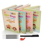 DOMENICO Reusable Magic Book with Pen, Calligraphy Book and Hand Writing Book 36 months - 6 Years (Pak of 4)