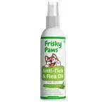 Frisky Paws Anti Tick & Flea Oil Spray with Neem Oil, Aloe Vera, Triphala - 200 ml