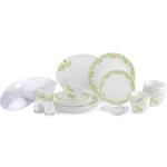 cello Pack of 37 Opalware Zarah Yellow Grapevine 37 Pcs Dinner Set (White, Microwave Safe)