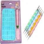Royalkart Nail Art Stamping double Kit With 15 Pcs Nail Art Brush & Nail Art Finger Tip Guide Sheet Gift For Girl Women Latest Edition