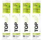 TopUp Organic Japanese Ceremonial Matcha Green Tea with Antioxidant for Energy & Focus | Helps Weight Loss, Detox & Clear Skin | Lime & Mint Flavor | 80 Effervescent Tablets (Pack of 4)