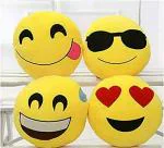 LVS TOYS Smiley Emojis Cushion Pillow Soft Toy for Kids, Girls & Children Playing in Good Quality Size 32 cm Long, Set - 4