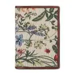 The Clownfish Solid Tapestry Fabric, Faux Leather Passport Wallet Travel Document Organizer With Multiple Card Holder Slots