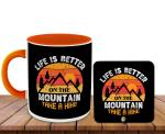 Whats Your Kick Life is Better Printed Orange Ceramic Coffee Mug with Desky 325 ML