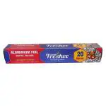 Freshee 20m Aluminium Silver Foil Roll, 11 Micron Thick Foil Paper for Kitchen Food Wrapping, Packing, Parcel