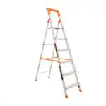 QUALIS Folding Ladder with Tool Tray for HomeUSE Heavy Duty Lightweight Anti Skid Shoes 6 Step