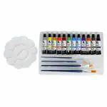 ArtRight 12 x 12ml Gouache Paint Set with 4 Free Paint Brushes - Acid-Free, Non-Toxic Multicolored Artists' Gouache Colors for Mixed Media Painting