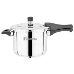 Bergner Pura Stainless Steel Pressure Cooker with Outer Lid, 6.5 Liters, Triply Bottom, Induction Base, 5 Year Warranty, Silver
