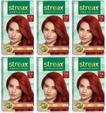 Streax Cream Hair Color for Unisex 120ml - 0.6 Flame Red (Pack of 6)