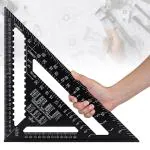 Hasthip Scale Ruler, 12 Inch Accurate Carpentry Square Tools, Metric Triangle Ruler Square Protractor High Precision Aluminum Alloy Triangle Ruler Double Scale Miter Framing Measurement Ruler