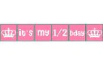 Hippity Hop Pink Its My Half Birthday Month Birthday Banner