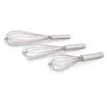 INDIGO Whisk Round Steel Handle, Set of 3, Silver (20/25.5/30 cm)