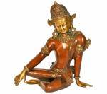 Idol Collections Gold Brass Lord Indradev Idol Statue Indra De For Vastu, 12 X 10 Inch