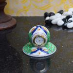 eCraftIndia Peacock Designed Marble Table Clock