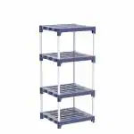 Novatic 4-Shelf Book Stand, Home Decor Storage Rack Showcase Organizer for Living Room, Office ,Magazine Holder, File-Newspaper Table Stand Desk Organizer, Office Storage