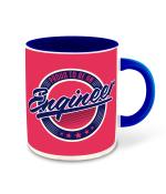 Whats Your Kick Engineering Theme Proud To Be an Engineer Design Printed Dark Blue Ceramic Coffee and Tea Mug 325 ML