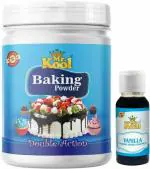 Mr.Kool Premium Double Action Cake Baking Powder 400G | Liquid Food Essence Vanilla 50ML