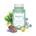 Exerfit Omega 3 Veg|with Algae and DHA Vitamin A, Vitamin E, Vitamin D2|30 Capsules