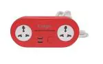 Giomex Extension Cord [FIRE PROOF] [SHOCK PROOF] 2 USB [UNIVERSAL SOCKET] 6 Socket Extension Boards (Red, 1.8 m, With USB Port)