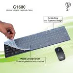 ZEBION G1600 Wireless Keyboard Mouse Combo with Nano Receiver, Slim,Ergonomic chiclet Design-Black