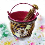 Bitona Multicolor Laddu Bal Gopal Bucket And Pichkari Khilone