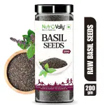 NutroVally - Raw Basil Seeds | Fiber, Anti-Oxidants | Enhance Skin & Hair Health | Sabja Seeds | Basil Seeds Drinks | Basil seeds Healthy Diet Seeds (200g)