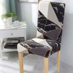 Inditradition Stretchable Elastic Dining Chair Cover Set, Washable Chair Slipcovers | Ideal for All Handle-Less Chairs (Pack of 4, Black Prism, CC-03)