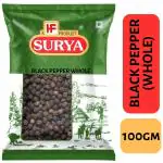 Surya 100g Black Pepper(Kali Mirchi) Whole| Authentic Spices & Masala