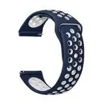 LIDDU Silicone Smart Watch Strap for Fire Boltt Almighty, SE, Ninja Call 2 , Ring 2 and Rage (Navy Blue and White)