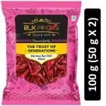 BLK Foods Select 100g Stemless Red Chilli Whole (Hot / Teekhi / Tadka Mirch) (2 X 50g)