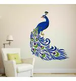 WOLPEP Multicolor Vinyl Colourful Peacock Wall Sticker