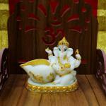 pujaNpujari Lord Ganesha Polyresin Hindu Idol/Ganapati Murti Showpiece for Home Decor