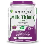 HealthyHey Nutrition Milk Thistle 25: 1 (Silymarin Marianum) Extract Supplement 120 Capsules