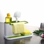 Tallin 3 in 1 Self Draining Sink Tidy with Suction Cup Organizer Sponge Brush Holder