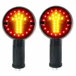 Samite 12V/15/V Royal Enfield Bullet Indicator LED Light Bulb Compatible with Universal Model Bullet Indicator Black Arrow Indicator (SET OF 4)