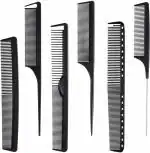 Xester Black Plastic Anti Static Heat Resistant Hairdressing Hair Combs (Pack Of 6)
