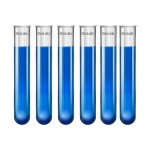 GoLab Laboratory Premium Calibrated Borosilicate Glass Test Tube 25 * 150 mm (dia x length), Capacity 55 ml (Boiling Tube) with Rim Borosilicate glass (pack of 6)