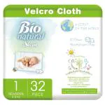 Sleepy Bio Natural Newborn Organic And Tape Diaper - Size 1 (2-5 Kg) Pack Of 32
