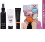 Nobita Beauty makeup fixer with primer and foundation with puff packet