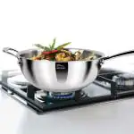 MILTON 26 cm Pro Cook Triply Induction Silver Stainless Steel Kadhai 3.87 L