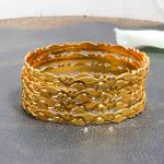 Suprimo Gold kangan design Chudiya Jewellery Chudi 4 Bangles Sets for Women and Girls (pack of 4) (2.10 Size)