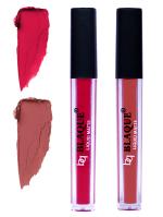 bq BLAQUE Matte Liquid Lip Gloss Combo of 2 Lipstick # 104-113 (8 ml, Ruby Red & Brown)